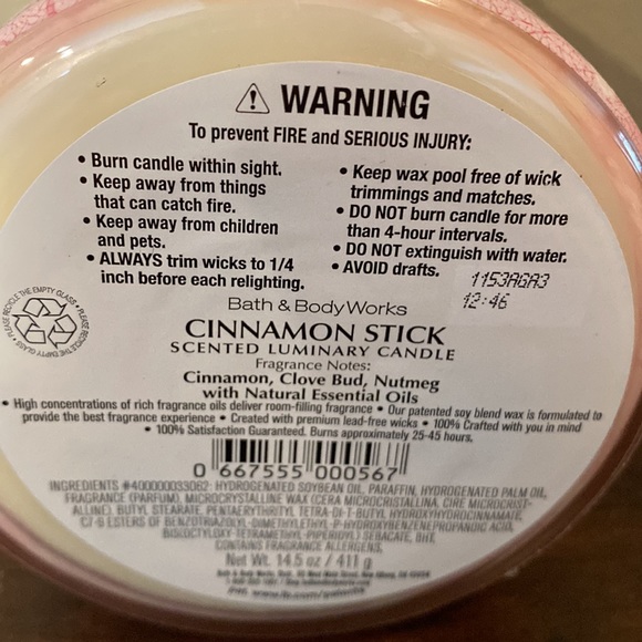 Bath & Body Works Cinnamon Stick 3-wick Candle - Picture 3 of 4